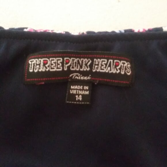 Three Pink Hearts girls size 14 navy blue multicolored floral dress - Picture 13 of 15